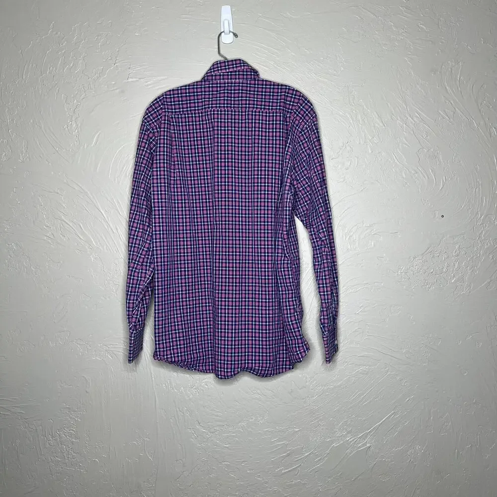 Tom James Plaid Button Down Long Sleeve Shirt